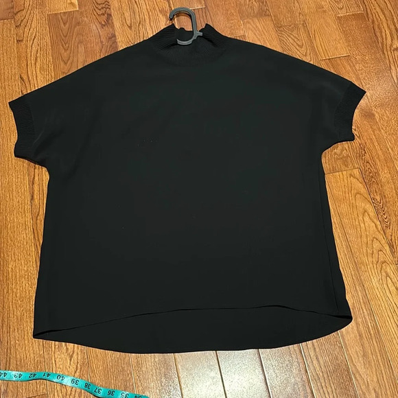 Calvin Klein high neck chiffon blouse Black Sz M - Picture 4 of 12
